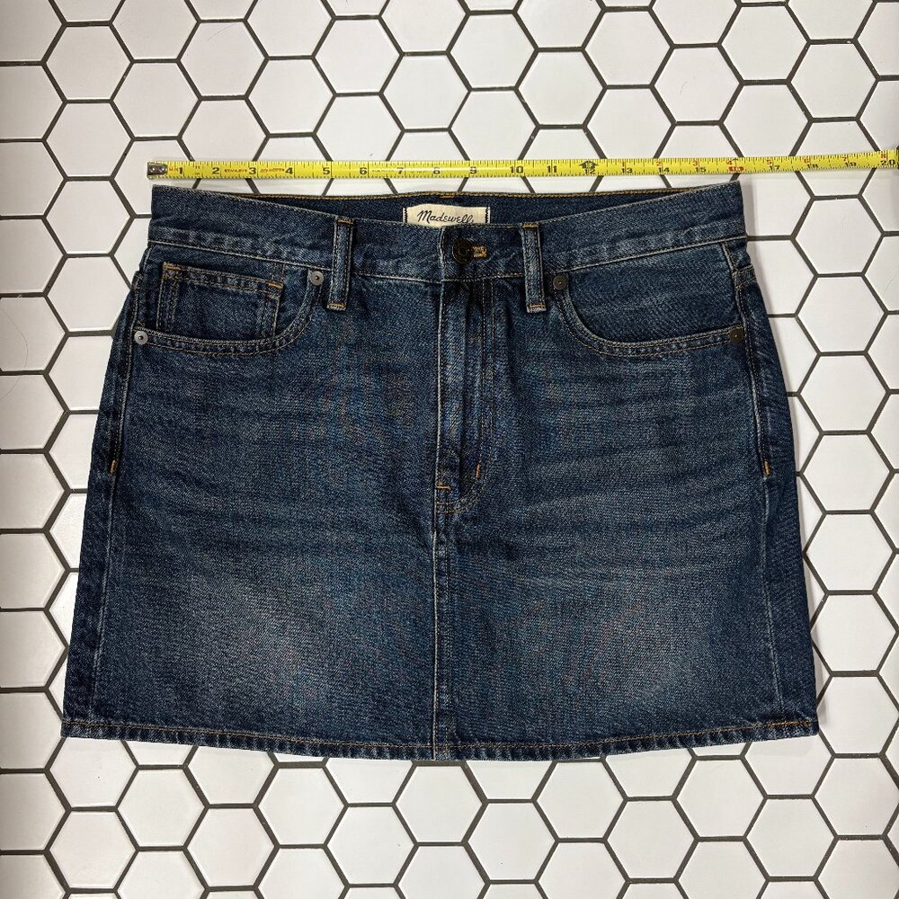 Madewell Denim Mini Skirt Size 27 Blue Classic Mid Rise Jean Skirt